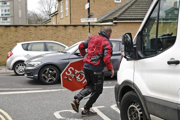 Banksy stop sign in London nabbed with bolt cutters an hour after its reveal