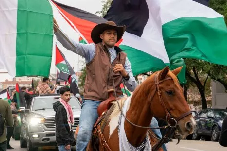 Horse-Riding Anti-Israel Protesters Take to Streets in Texas