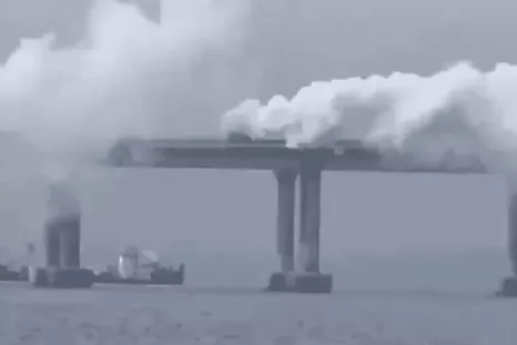 Kerch Bridge Engulfed in Smoke as Crimea Comes Under Multipronged Assault