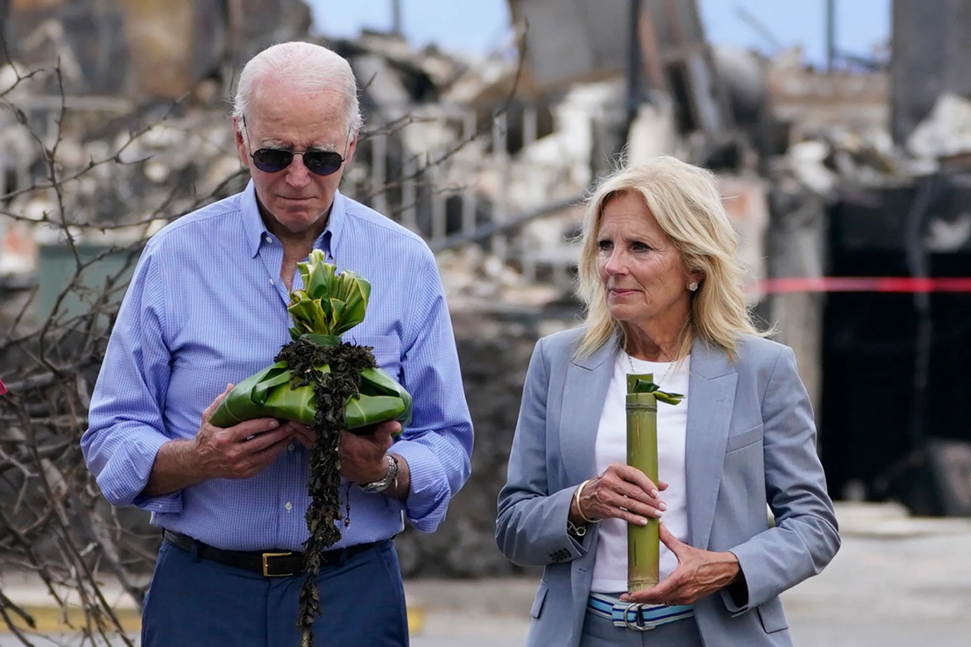 US President Biden tours aftermath of deadly Maui fires, visits Lahaina