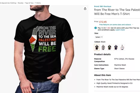 Amazon Selling 'From the River to the Sea' Pro-Palestinian Merchandise