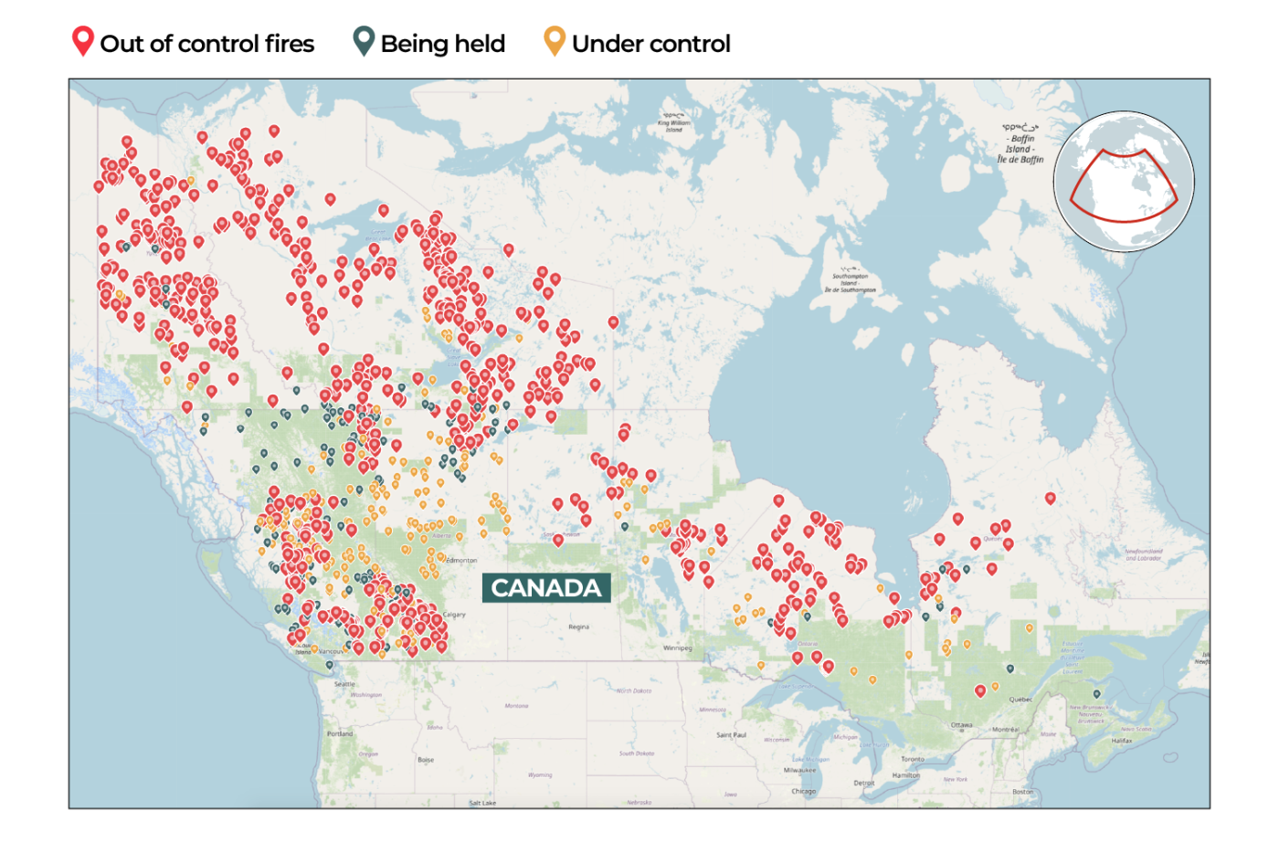 Mapping the scale of Canada’s record wildfires