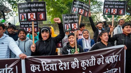 WFI controversy: Junior wrestlers protest in Delhi, blaming Vinesh Phogat, Bajrang Punia and Sakshi Malik for halting their careers