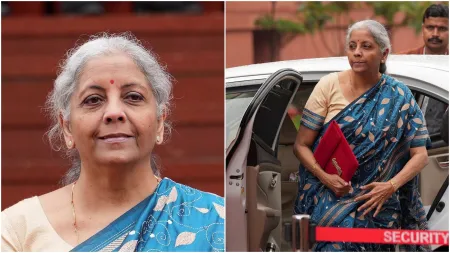 Union Budget 2024: Nirmala Sitharaman dons blue sari with Bengali kantha embroidery