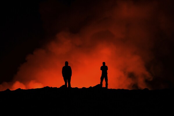 A volcano in Iceland is erupting again, spewing lava and cutting heat and hot water supplies