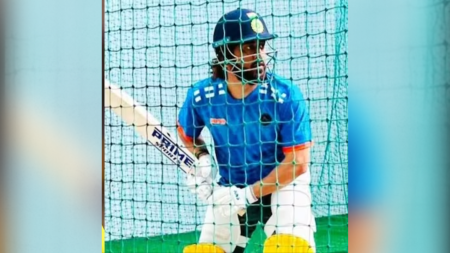 IPL 2024: MS Dhoni uses special sticker on cricket bat as he hits nets ahead of new season