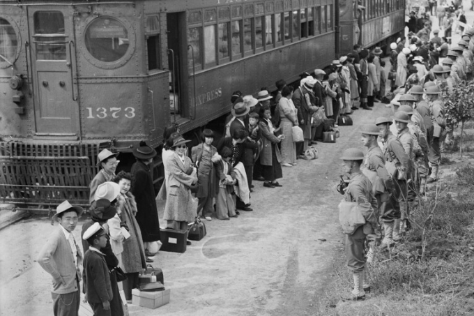 A monument honors Japanese Americans incarcerated during World War II by listing every name