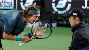 Tennis: Raging Russian Andrey Rublev defaulted from Dubai semis after heated confrontation with line judge