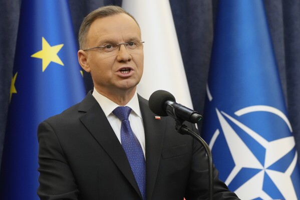 Poland’s president calls on NATO allies to raise spending on defense to 3% of GDP