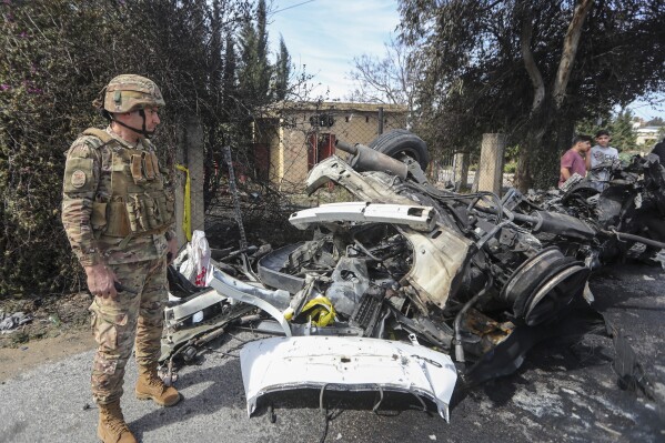 An Israeli drone strikes a car in southern Lebanon and kills a member of Hamas’ military wing