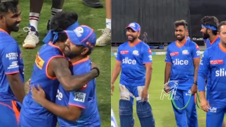 WATCH: Rohit Sharma reunites with Hardik Pandya at Mumbai Indians training ahead of IPL 2024