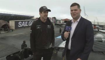 Sailing: Black Foils driver Peter Burling show Newshub's Mitch Redman around Amokura at SailGP Christchurch