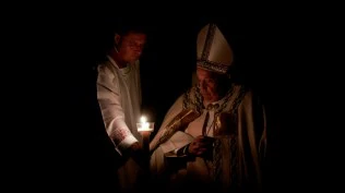 Pope presides over Easter Vigil, delivers 10-minute homily after skipping Good Friday at last minute