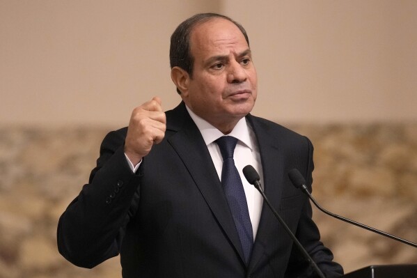 Egypt’s president is sworn in for a third 6-year term after running virtually unopposed