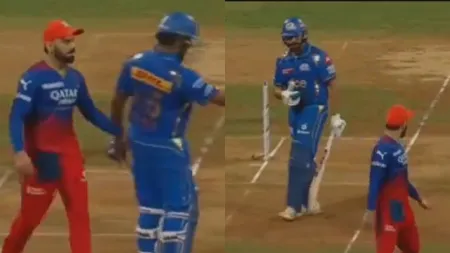 Watch: Virat Kohli teases Rohit Sharma at Wankhede during MI vs RCB clash