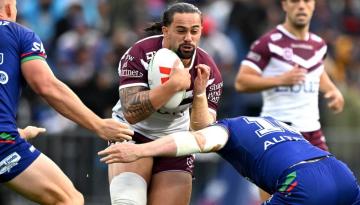 NRL: Manly prop Josh Aloiai facing one-match suspension for late charge on NZ Warriors star Shaun Johnson