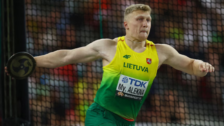 Watch: Lithuania’s Mykolas Alekna breaks discus throw world record set in 1986 with 74.35m effort