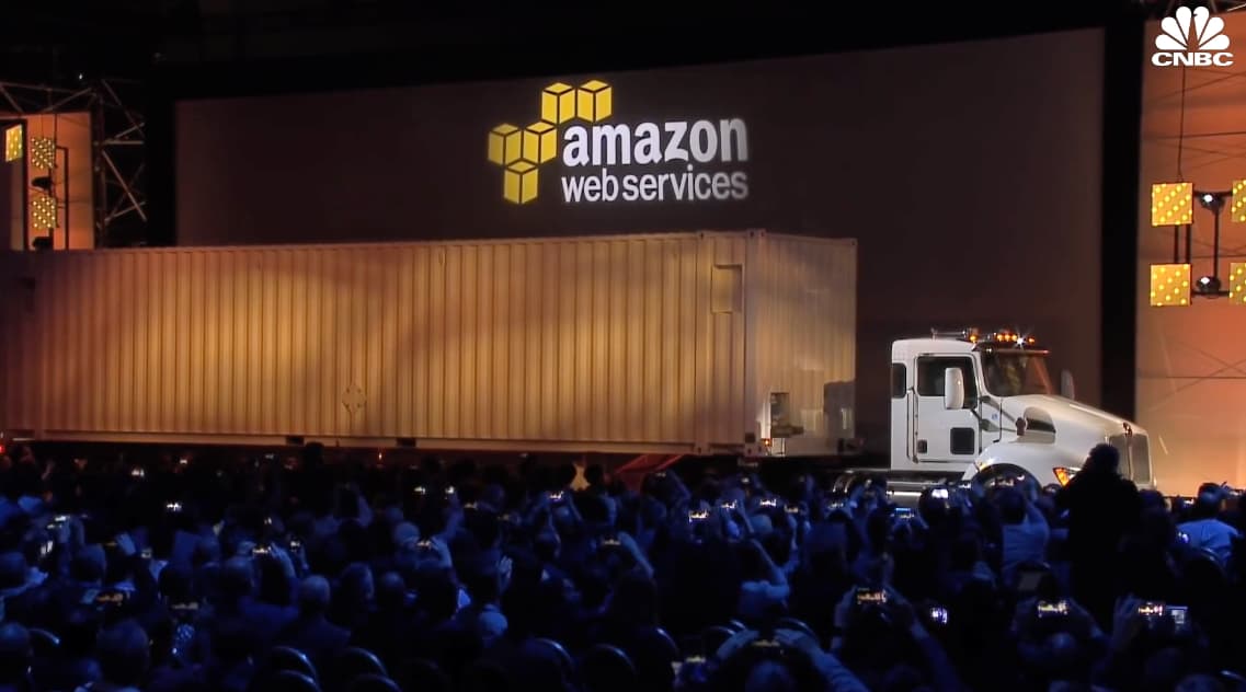 Amazon cloud unit kills Snowmobile data transfer truck eight years after driving 18-wheeler onstage