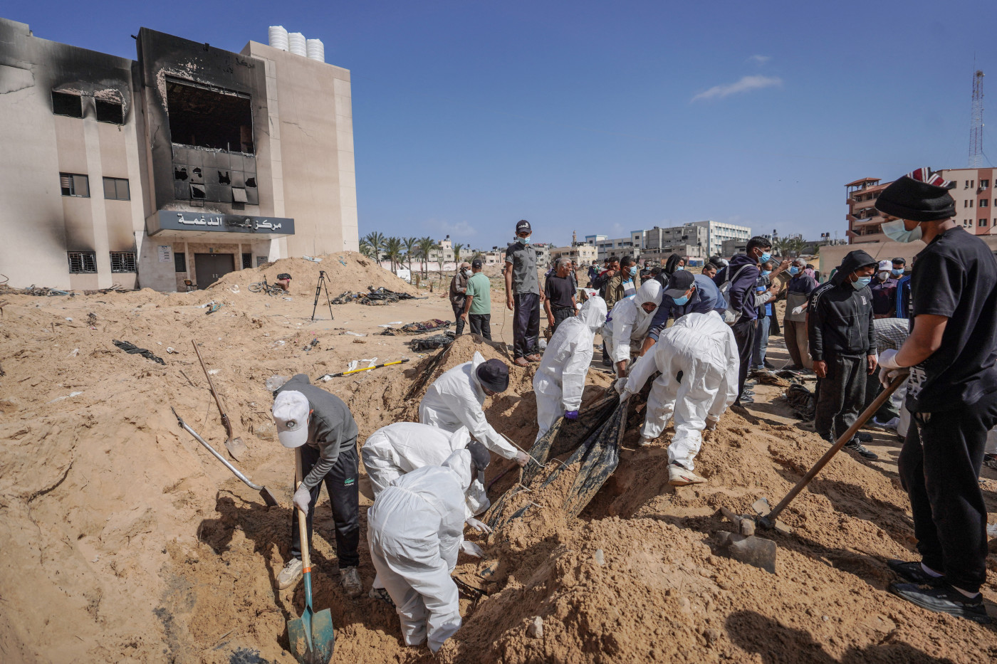 Nearly 200 bodies found in mass grave at hospital in Gaza’s Khan Younis