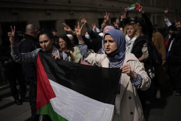 French police remove pro-Palestinian students from the courtyard of Sorbonne university in Paris