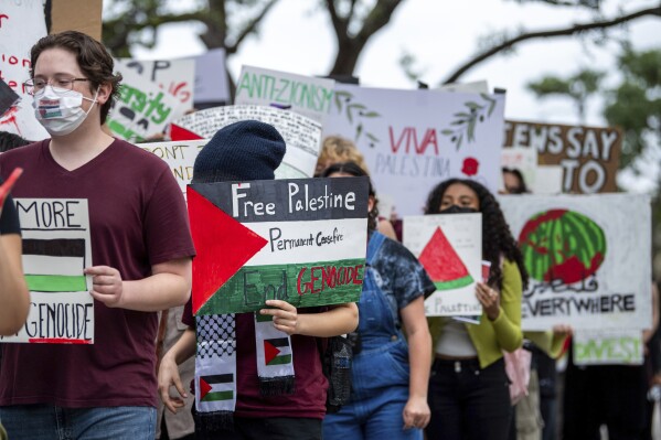 Nonstop Mideast coverage of Israel-Hamas war pauses for protests and police action at US schools