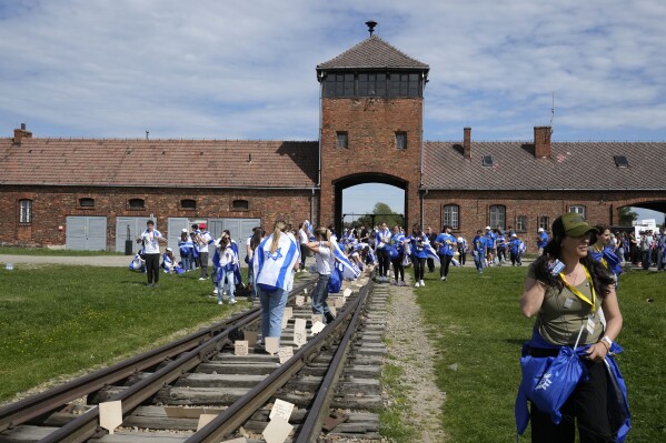 The yearly memorial march at the former death camp at Auschwitz overshadowed by the Israel-Hamas war