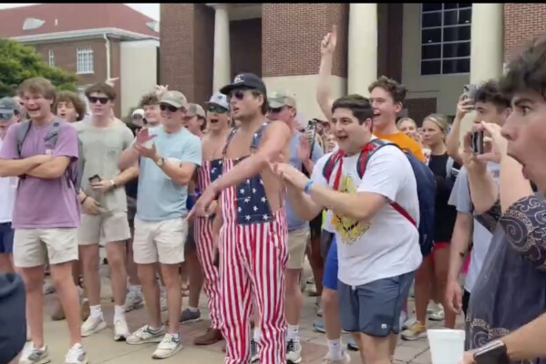 Fraternity says it removed member for ‘racist actions’ during Mississippi campus protest