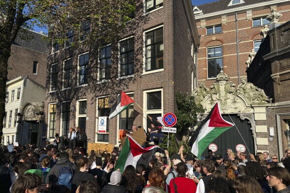 Police break up another protest by pro-Palestinian activists at the University of Amsterdam