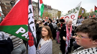 Greta Thunberg joins pro-Palestinian protests ahead of second Eurovision semi-final