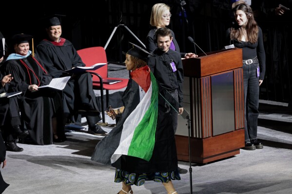 Campus protests over Israel-Hamas war scaled down during US commencement exercises