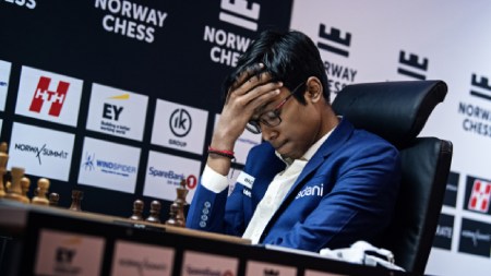 Praggnanandhaa loses to relinquish lead, Ding Liren stunned and Magnus Carlsen rides luck on wild day at Norway Chess