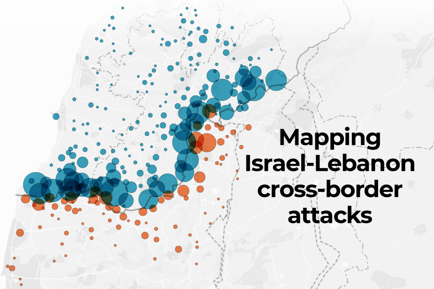 Mapping 7,400 cross-border attacks between Israel and Lebanon