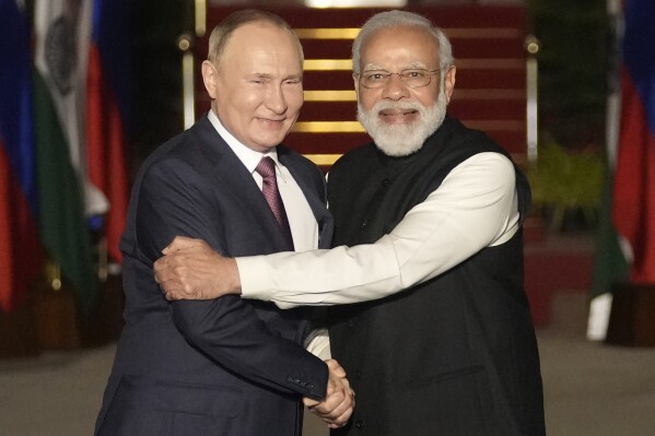 Indian Prime Minister Modi makes first visit to ally Russia since the start of its war on Ukraine