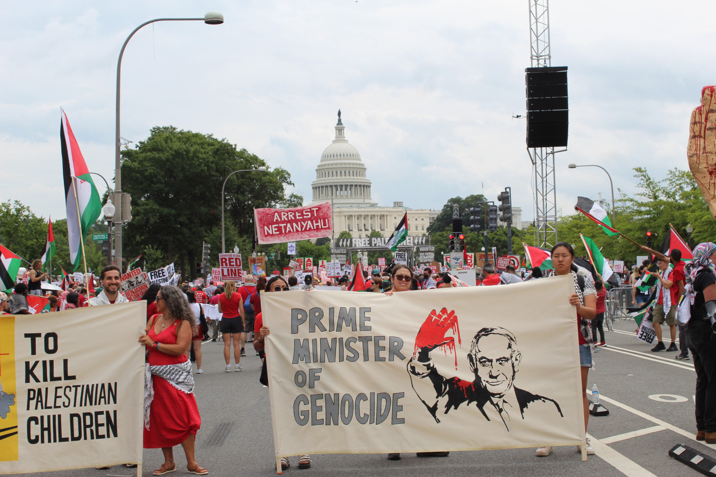 As US Congress cheered for Netanyahu, protesters gathered to denounce him