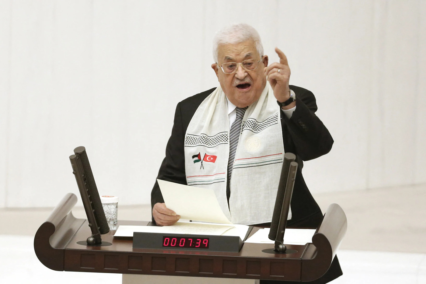 Palestinian leader Abbas tells Turkish parliament he will go to Gaza