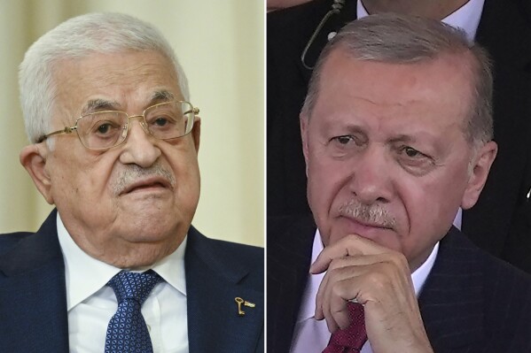 Turkey’s Erdogan meets with Palestinian leader Abbas ahead of speech to parliament