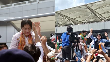 Vinesh Phogat receives a grand welcome at Delhi airport: ‘I thank the entire country’