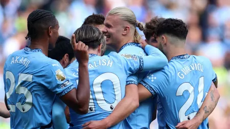 Haaland hat-trick as Man City, Brighton topple United and Arsenal with a hard-fought win